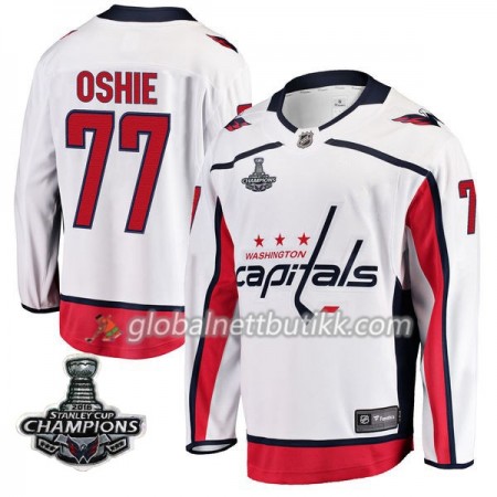 Washington Capitals Hockeydrakt T.J. Oshie 77 2018 Stanley Cup Champions Hvit Adidas Authentic - Herre